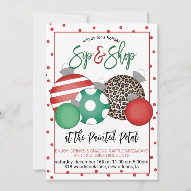 Holiday Sip and Shop Invitation (Front)
