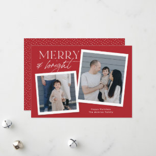 Holiday Snapshot Photo Card - red