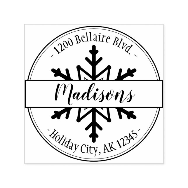 Holiday Snow Flake Return Address Self-inking Stamp (Design)