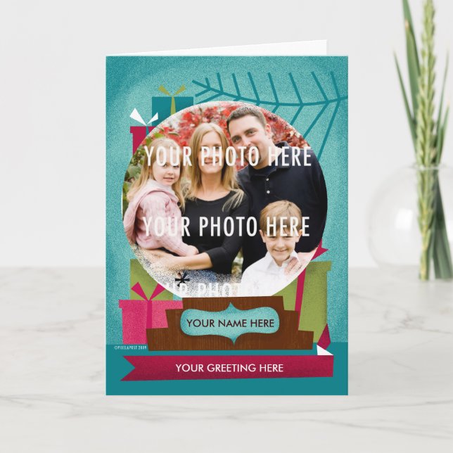 Holiday Snow Globe :  A Custom Photo Holiday Card (Front)