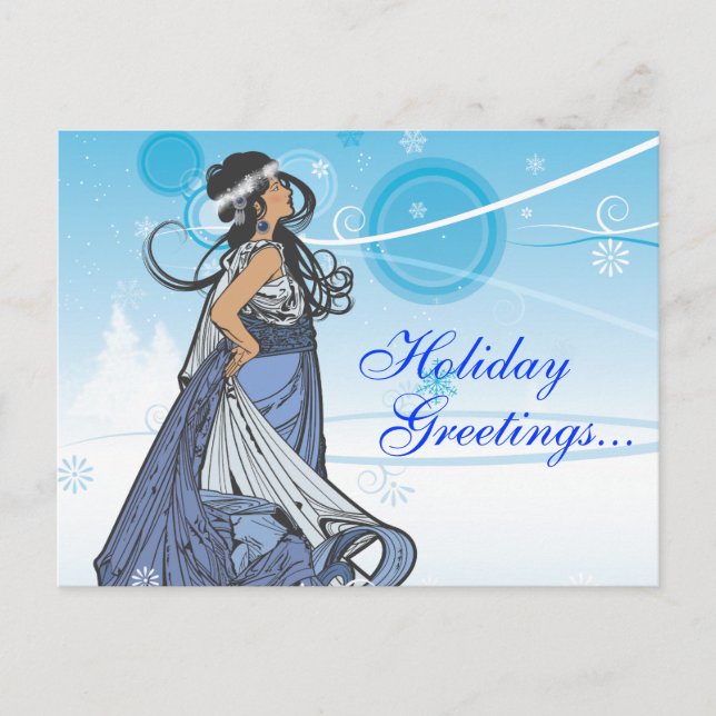 Holiday Snow Queen Postcard (Front)