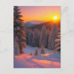 Holiday Snow Scene Postcard