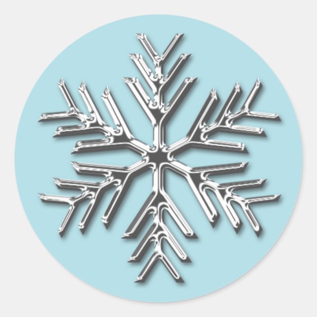 Holiday Snowflake Christmas Card Envelope Stickers (Front)