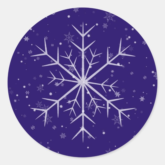 Holiday Snowflake Classic Round Sticker (Front)