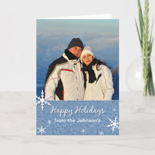 Holiday Snowflake Custom Photo Card