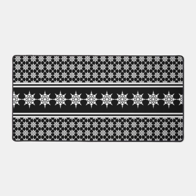 Holiday Snowflake Pattern Winter Theme Christmas Desk Mat (Front)