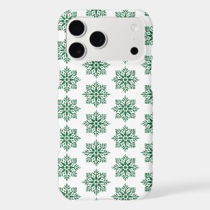 Holiday Snowflake Plaid Pattern Green iPhone Case