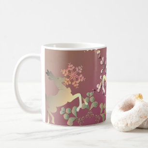 Holiday Snowflakes and Reindeer Coffee Mug