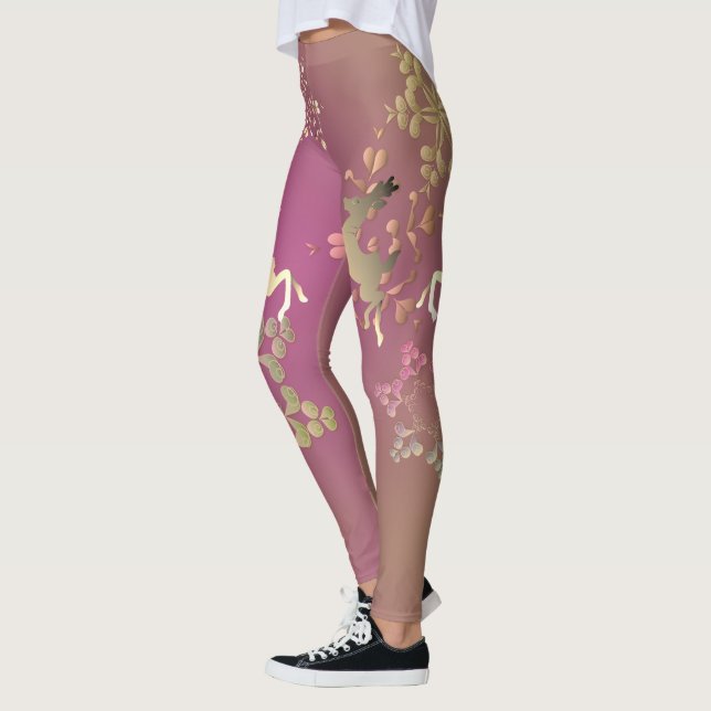 Holiday Snowflakes and Reindeer  Leggings (Left)
