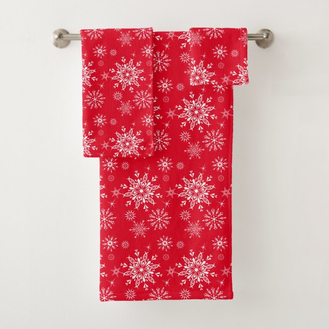 Holiday Snowflakes   Bath Towel Set (Insitu)