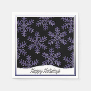 Holiday Snowflakes Blue Christmas Napkins