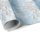 Holiday Snowflakes Christmas Xmas Background Wrapping Paper (Roll Corner)