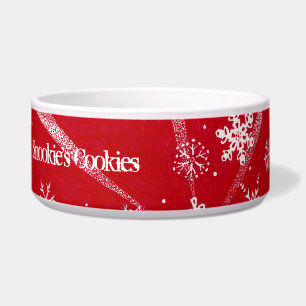 Holiday Snowflakes   Customisable Pet Bowls