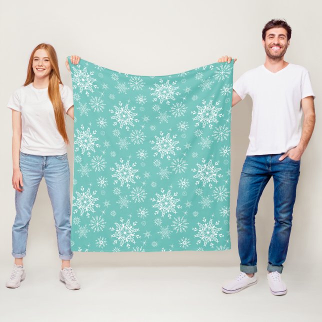 Holiday Snowflakes Fleece Blanket (In Situ)