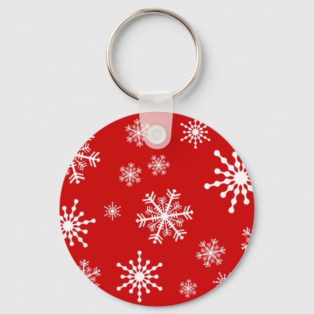 Holiday Snowflakes Key Ring (Front)