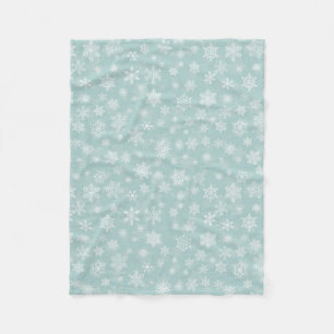 Holiday Snowflakes Merry Christmas Fleece Blanket