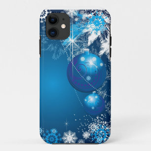 Holiday Snowflakes Ornament Blue Tree Case-Mate iPhone Case