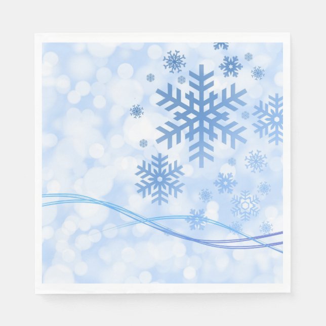 Holiday Snowflakes Paper Napkins (Front)