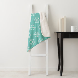 Holiday Snowflakes Sherpa Blanket