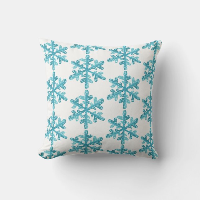 Holiday Snowflakes Throw Pillow (Front)
