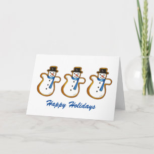 Holiday Snowman Cookie Christmas Hanukkah Holiday Card