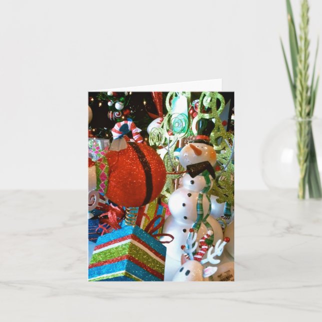 Holiday Snowman Decorations Card (Front)
