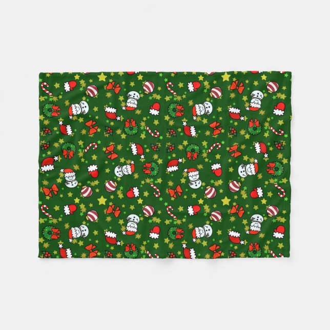 Holiday Snowman Fleece Blanket (Front (Horizontal))