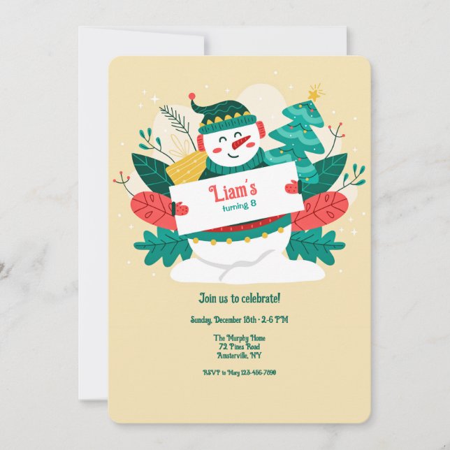 Holiday Snowman Invitation (Front)