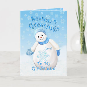 Holiday Snowman Love for Girlfriend Card