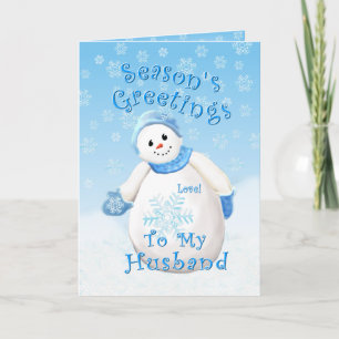 Holiday Snowman Love for Husband Card