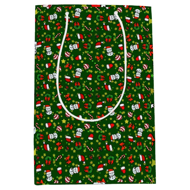 Holiday Snowman Medium Gift Bag (Front)