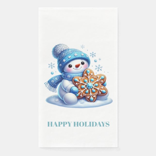 Holiday Snowman  Napkin (Front)