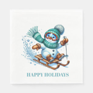 Holiday Snowman Paper Napkins 