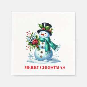 Holiday Snowman Paper Napkins