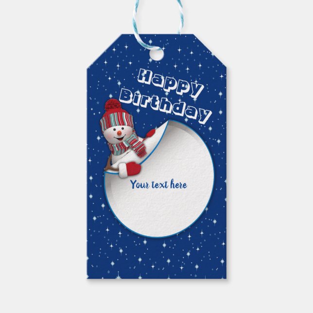 Holiday Snowman Party Gift Tags (Front)