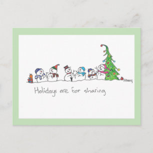 Holiday Snowmen Postcard
