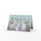 Holiday snowy owls on aqua card