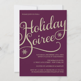 Holiday Soiree Sparkle Christmas Party Invitation