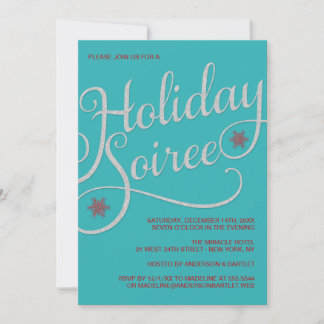 Holiday Soiree Sparkle Christmas Party Invitation