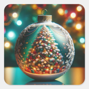 Holiday Sparkle Square Sticker