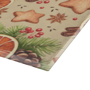 Holiday Spice Glass Cutting Board