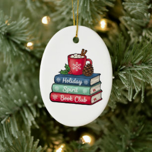 Holiday Spirit Book Club Ornament   Book Lovers