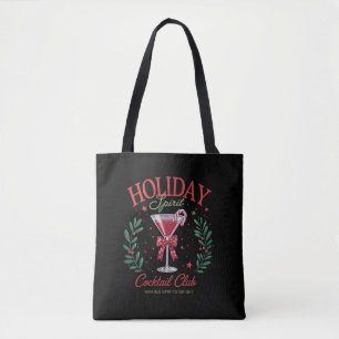 Holiday Spirit Cocktail Club Christmas Party Tote Bag