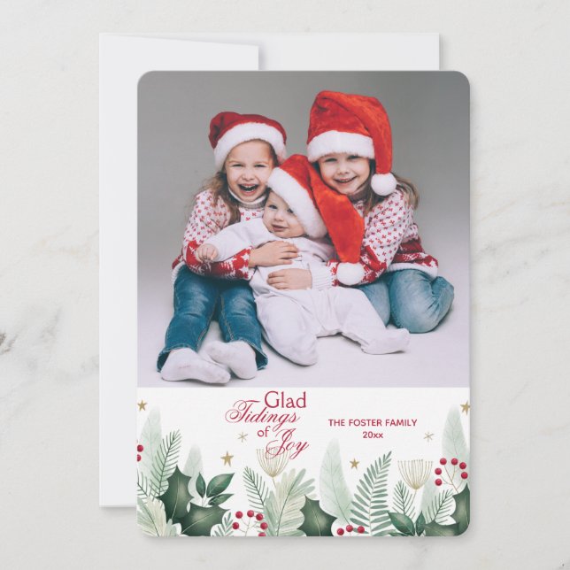 Holiday Spirit Photo Greeting Card (Front)
