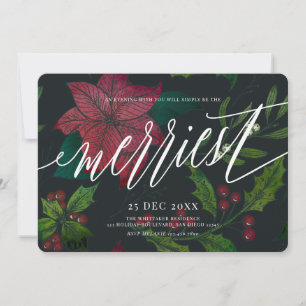 Holiday Spirit Poinsettia Christmas Holiday Party Invitation