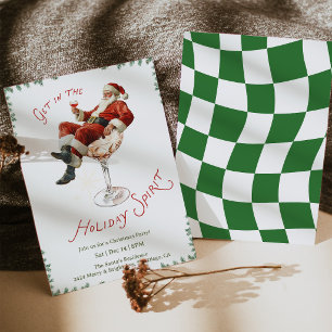 Holiday Spirit Santa Cocktail Invitation