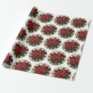 Holiday Stained Glass Designs Wrapping Paper