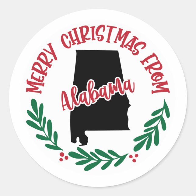 Holiday Sticker from Alabama (Front)