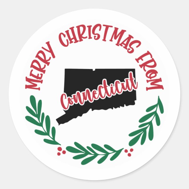 Holiday Sticker from Connecticut (Front)