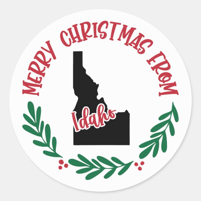 Holiday Sticker from Idaho (Front)